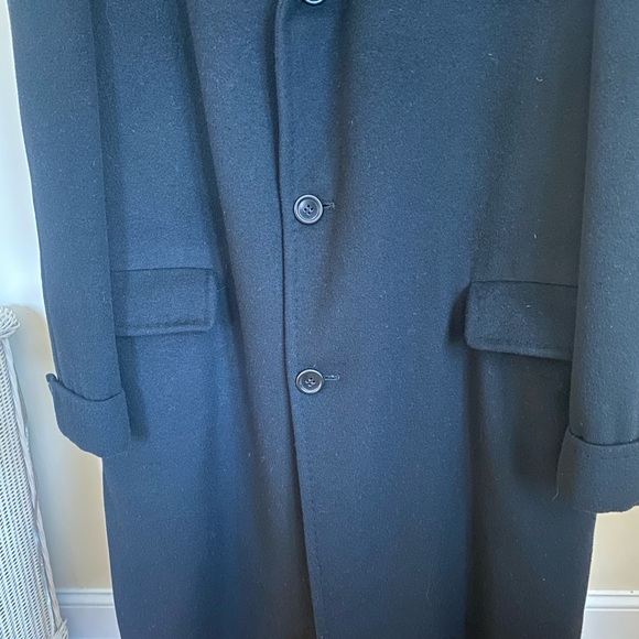 Men’s Black Vintage Italian Fabric Top Coat SIZE 44 ! - Picture 3 of 13